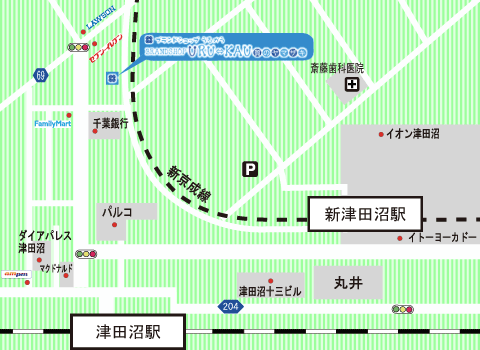 質のヤマザキ：津田沼店周辺地図